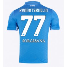 SSC Napoli Khvicha Kvaratskhelia #77 Hjemmedrakt 2024-25 Kortermet